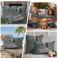 thumbnail image 5 of 2 Pack Outdoor Waterproof Throw Pillow Covers,Vintage Farmhouse Green Board Decorative Square Patio Pillowcases for Chair Couch Sofa 16x16in, 5 of 9