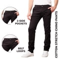 thumbnail image 3 of Mens Cotton Chino Pants Slim Fit Casual Stretch, 3 of 7
