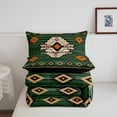thumbnail image 5 of jejeloiu Earthy Tribal Twin Comforter Sets,Native Print Bedding Set For Boys,Green Orange,Black Reversible,2 Pieces,1 Comforter and 1 Pillowcase, 5 of 7