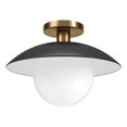 thumbnail image 1 of Henn&Hart 14.5"W Métal Semi Flush Mount Light en Noir Mat / Laiton, 1 of 8
