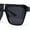 All Black, variant on Flat Top Oversized Rectangular Plastic Retro Racer Fashion Sunglasses All Black