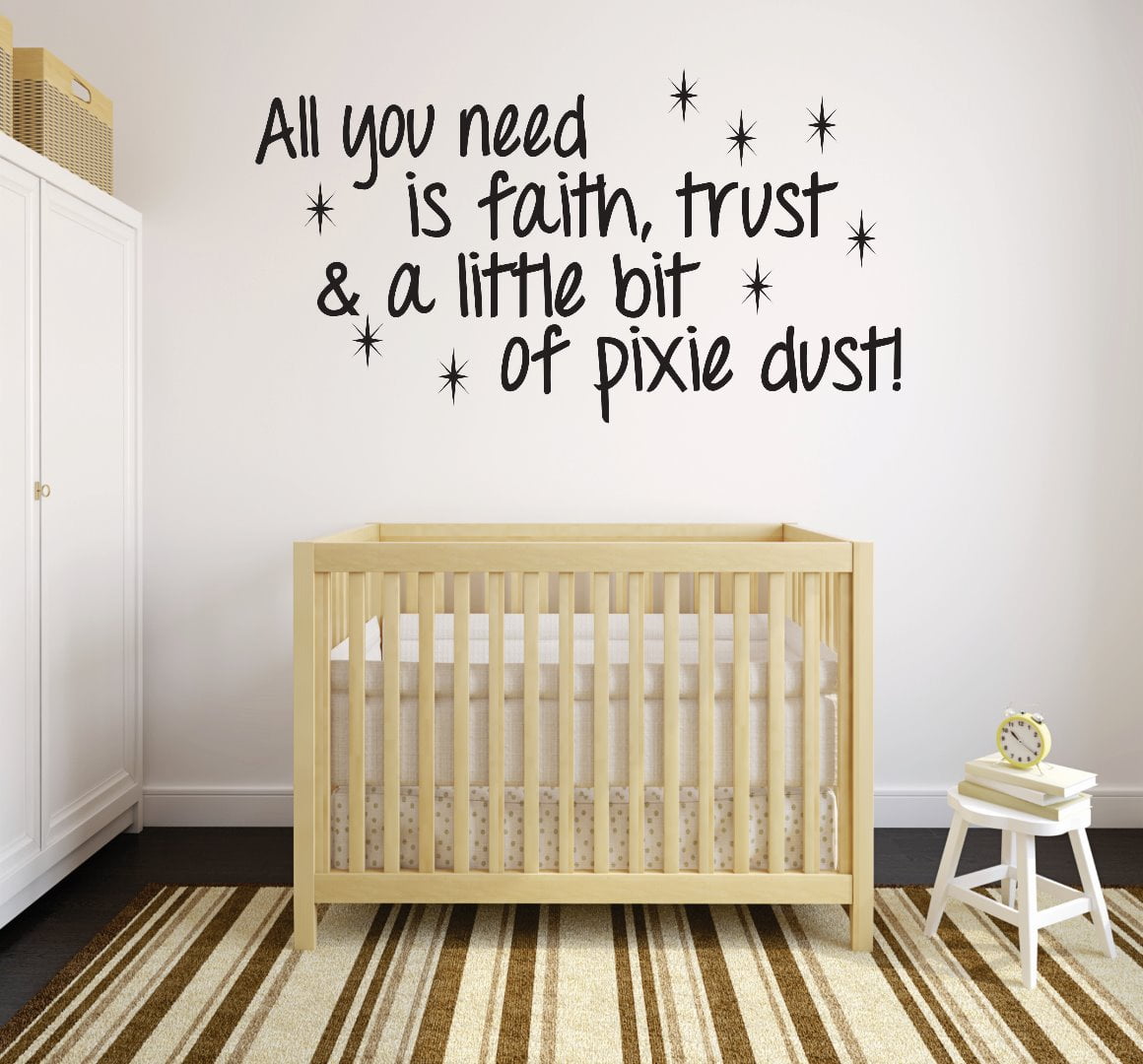 All You Need is Faith Trust and Pixie Dust Wall Decal Vinyl Sticker Quote K77 