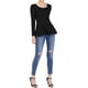 thumbnail image 2 of INSPIRAR CHIC Camisetas de Mujer de Manga Larga con Cuello Redondo Casual Camisas Peplum XS Negro, 2 of 8