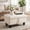 White, variant on Faux Leather Storage Ottoman Bench, Square Ottoman with Nailhead Trim, Footrest Stool Bench Coffee Table for Living Room,Entryway, Red