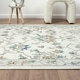 thumbnail image 3 of Ox Bay Ada 8'9" x 11'9" Ivory Bordered Floral Durable Indoor Area Rug, 3 of 8