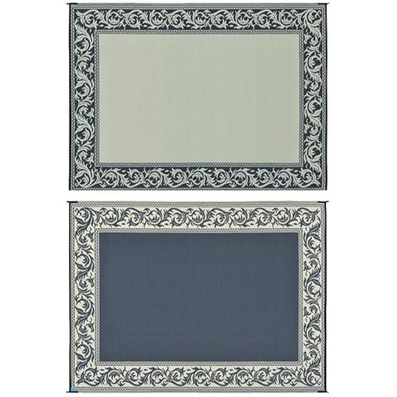 6 x 9 ft. Classical Reversible Mat, Black & Beige