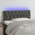 thumbnail image 3 of vidaXL LED Headboard Light Gray 78.7"x2.8"x30.7"/34.6" Velvet, 3 of 54