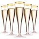thumbnail image 1 of 50 st Champagneglas med guldkanter 150ml, Återanvändbara Champagneglas med fot för Trädgårdsbryllop, Dagsfester, Duschfester (5 x 17cm), 1 of 5