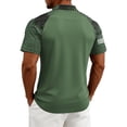 thumbnail image 5 of GrmtClth Mens 1776 2026 Usa Camo Raglan Polo Shirt Patriotic American Flag Print Vacation Tops Collared Trendy Short Sleeve Button Golf Polos Light Green XL, 5 of 5