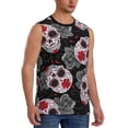 thumbnail image 2 of PAYOHTO Men's Sleeveless Shirts Gym Tank Top with Gothic Skulls Roses Thorns Devilish Design, 2 of 8