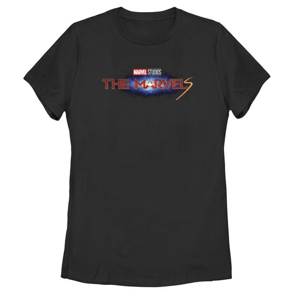 Women's The Marvels Movie Logo Graphic Tee Black 2X Large