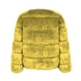thumbnail image 7 of Yigetop Fur Coats for Women European and American Wool Imitation Jacket Women's Short Long Sleeve Faux Leather Coat Faux Fur Jacket Women Yellow 2XL, 7 of 7