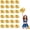 Colorful+Gold, variant on 24 Pack Cheerleading pom poms,Handheld Cheer pom poms, Sports Cheer Plastic Pom Poms Cheerleading for Sports Team Spirit Cheering (Colorful+Blue)