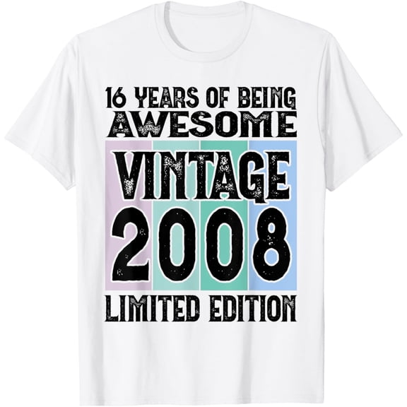 16th Birthday Limited Edition Born in 2008 T-Shirt mens t shirt,white,women,funny,misfits,men,journey