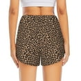 thumbnail image 3 of Picia Brown Leopard Pattern Women's 2 in 1 Athletic Running Shorts High Waisted Workout Casual Gym Sweat Shorts with Comfy Liner Zipper Pockets-, 3 of 9