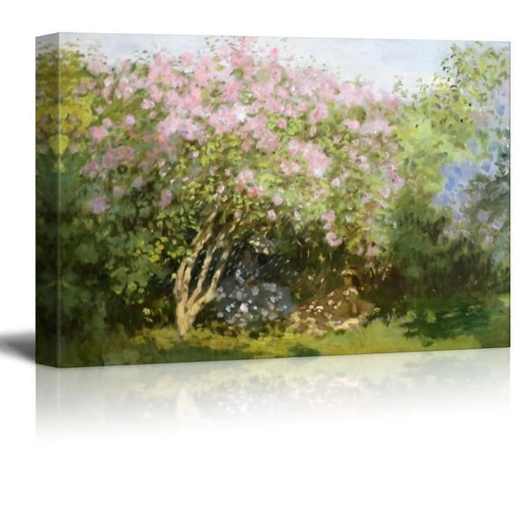 wall26 - Lilacs in The Sun by Claude Monet - Impressionist Modern Art - Canvas Art Home Art - 24x36 inches