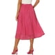 thumbnail image 3 of Falda midi plisada INSPIRE CHIC para mujer, falda de acordeón casual con cintura elástica, XL, rosa intenso, 3 of 6