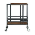 thumbnail image 2 of Inspired Home Carrere Bar Cart Removable Serving Tray Wine Bottle/Stemware Storage Casters, Black/Walnut, 2 of 8