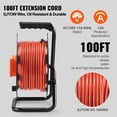 thumbnail image 5 of 100FT Heavy Duty Extension Cord Reel with 4 Outlets, 14AWG SJTOW Power Cord, Manual Rewind, Portable Handle & Circuit Breaker, UL Listed - for Garage, Toolshed, Workshop, 5 of 11