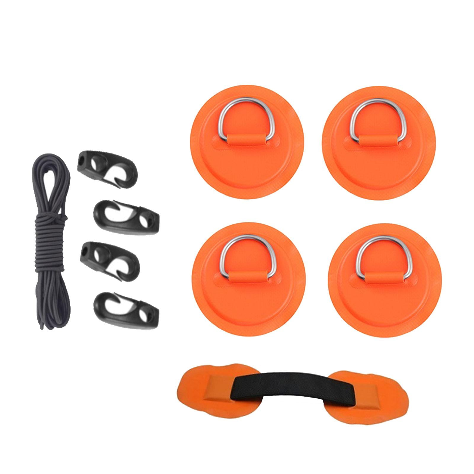 DimyFew D PVC Stainless Steel Durable Multifunctional 2.5M Black Round Bungee Cord Patch Orange