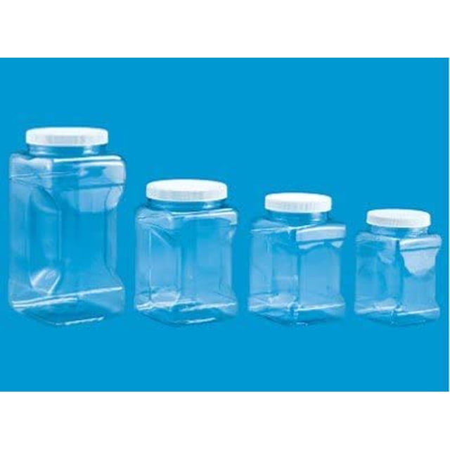 Clear Food Grade PET Plastic Grip Storage 5-Jar Assorted Variety Set w/ Caps by Pride Of India