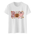 thumbnail image 2 of Clearance! HCURIBAD Shirts for Women, Women's Round Neck Long Sleeve Top Halloween Printed Casual Loose T Shirt, Womens Graphic Tees, Halloween Shirts for Women 1PC Top White M, 2 of 6