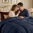 thumbnail image 3 of Utopia Bedding Comforters Twin Size, All Season Duvet Insert, Down Alternative Box Stitched Bed Comforter with Corner Tabs, Machine Washable (Navy), 3 of 6