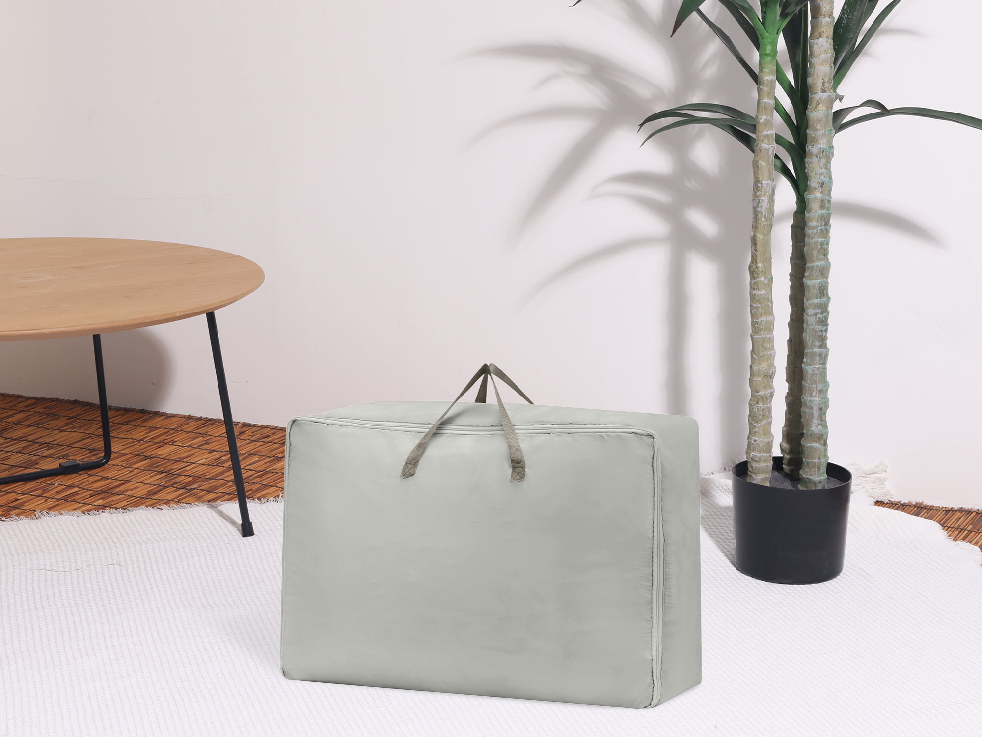 Unique Bargains Foldable Clothes Storage Bags with Handles Grey 27.5in*19.5*12in