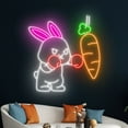 thumbnail image 5 of Handmadetneonsign Rabbit Boxing Carrot Neon Sign, Rabbit Boxer Carrot Led Sign, Happy Easter Neon, 5 of 5