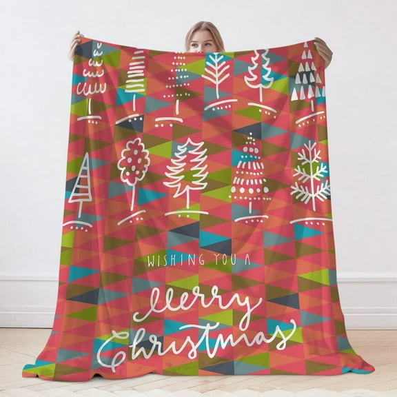 Christmas Themed Flannel Blanket, Christmas Tree Blanket, Machine Washable Soft Warm Blanket, Office Living Room Sofa Air Conditioner Blanket, Christmas Gift