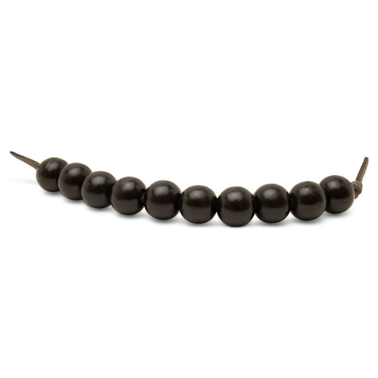 Black Wooden Beads Round, 7/16 inch, 3mm Hole, Pack of 100 Small Colored  Beads for Crafts, Jewelry, Garlands, Spacers, and Macrame, by Woodpeckers 