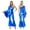 Royal Blue, variant on TiaoBug Women’s Flared Jumpsuits Pants Bell-Bottom Retro Shiny Metallic Rompers Disco Dancewear Silver One Size