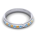 thumbnail image 3 of 0.30 Carat Elegant Round Cut Blue Topaz & Citrine Gemstone Proposal Eternity Band for Women Solid 14K White Gold Size 9 by Diamond-Capitals, 3 of 8