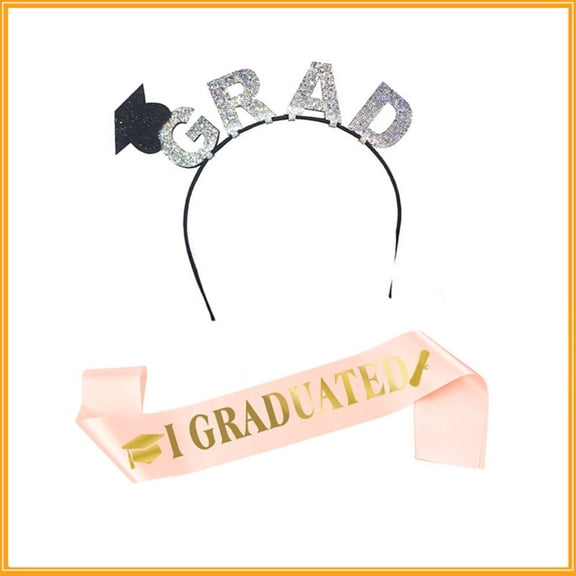 2026 Graduation Tiara and Sash Set for Women AURORADY Graduate Crown and Satin Sash, Class of 2026 Graduation Regalia Accessories, Graduation Cap Shoulder Ribbon for High School Doctoral Ceremony