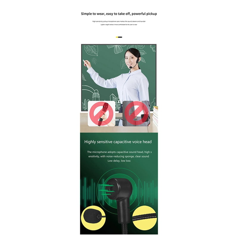 2.4G -Mounted Wireless Lavalier Microphone Set Transmitter with Receiver for Amplifier Voice Speaker Teaching Tour