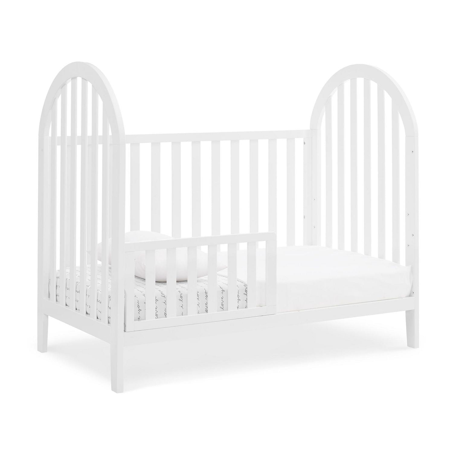 Delta Children Milano 4-in-1 Convertible Crib - Greenguard Gold Certified, Bianca White