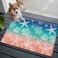 thumbnail image 4 of Marine Life Washable Small Entryway Area Rugs 2'x3', Starfish Shell Coral Gradient Blue Green Red Ocean Low Pile Throw Rug Non-Slip Sturdy Edge Binding Carpet for Front Door Floor Room Entry, 4 of 9