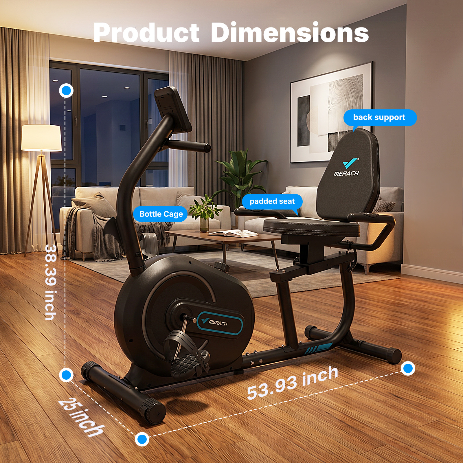 MERACH Smart Recumbent Exercise Bike photo 4