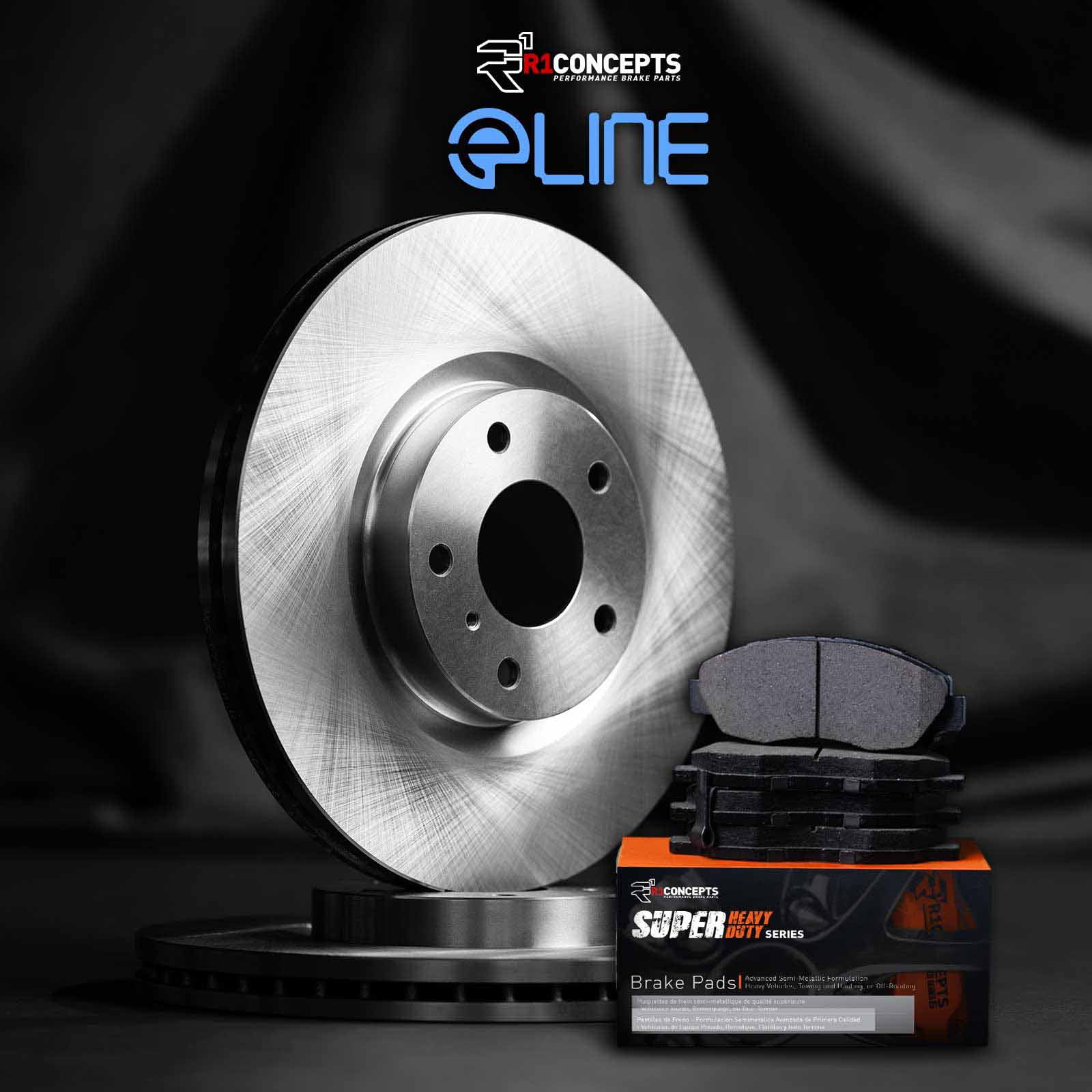 R1 Concepts Front Brakes and Rotors Kit |Front Brake Pads| Brake Rotors and Pads| Super Duty Brake Pads and Rotors WFXN1-99432