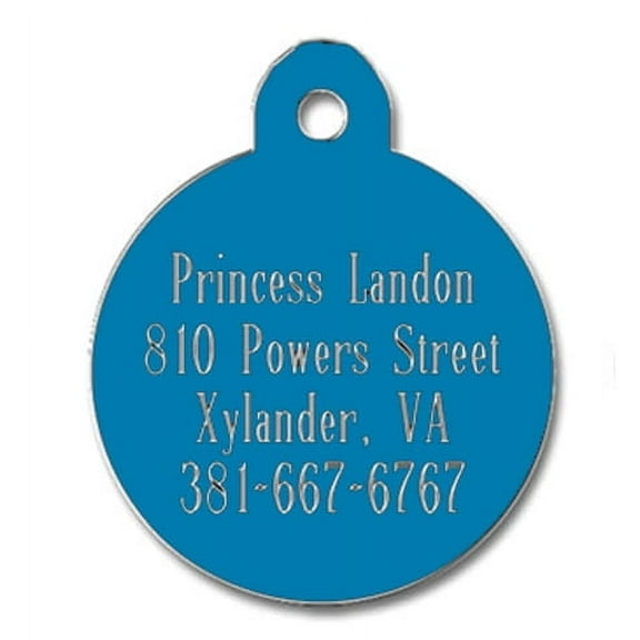 Jeffers Customizable Dog Tag | Large | Blue | Circle Anonized Aluminum