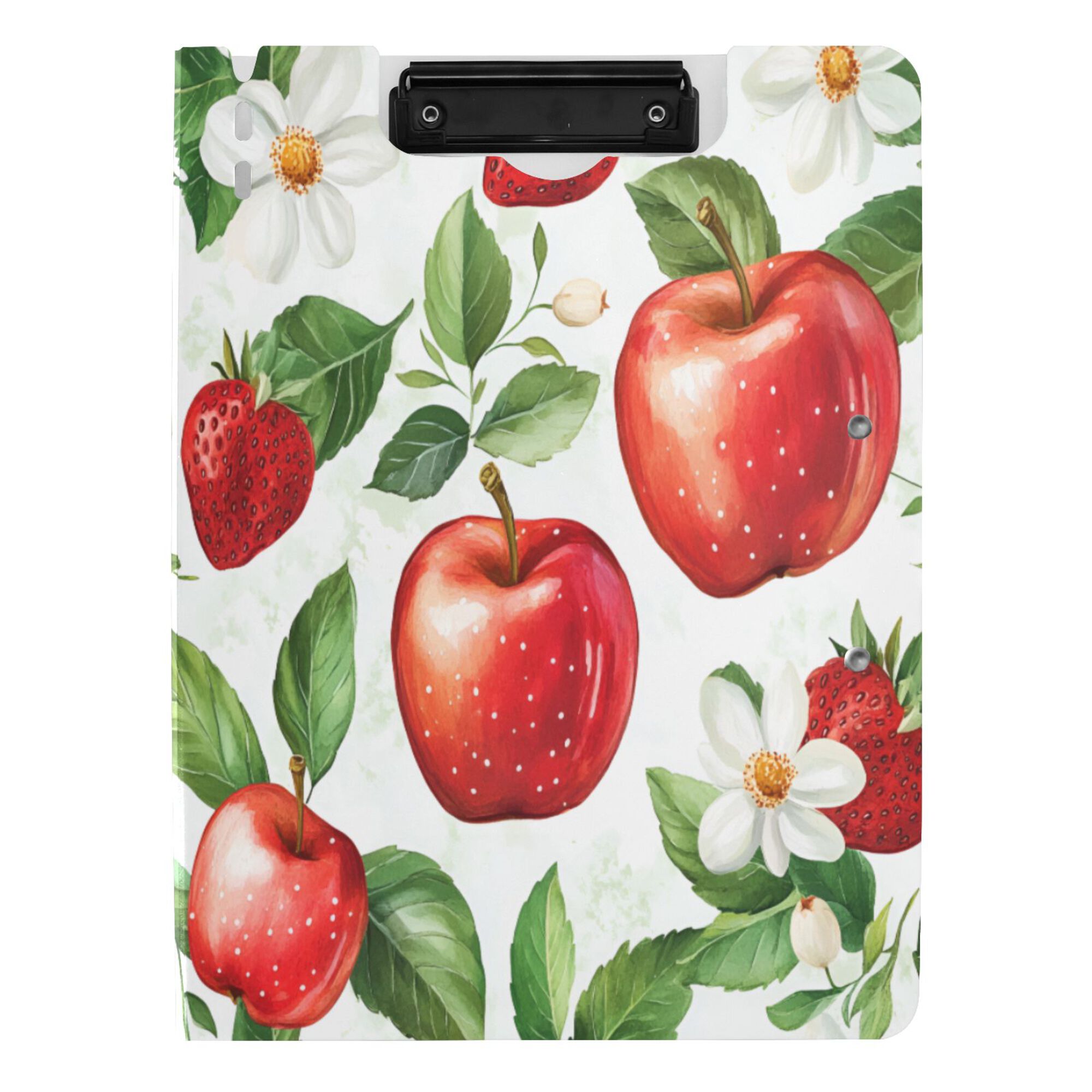 FORMRS A4 Clipboard Folder with Pen Holder Horizontal Foldable School Office Binder, Apple Pattern