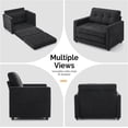 thumbnail image 6 of VINGLI Chenille Solid Wood + Metal Futon Frames, Black, 6 of 18