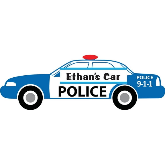 Personalized Name Vinyl Decal Sticker Custom Initial Wall Art Personalization Decor Police Officer Policeman Cop Car 911 12 Inches x 18 Inches