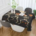 thumbnail image 2 of Yayeee Tablecloths 54" x 54" Rectangle Wrinkle Resistant Party Table Cover, Black Halloween Dancing Skeleton, 2 of 8