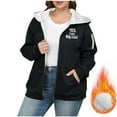 thumbnail image 2 of JTZGDY Yes,I'm still Cold Funny Letters Printed Full Zip up Fleece Hoodie Jackets for Women Fashion Sherpa Lined Plush Thick Warm Oversized Hooded Outwear Sweatshirt with Pockets A#06-Black XXXXXL, 2 of 6
