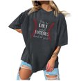 thumbnail image 2 of EQWLJWE Hauts pour Femmes Hauts Summer pour Femmes Pull à Manches Courtes Imprimé Casual Mode Femme, 2 of 8