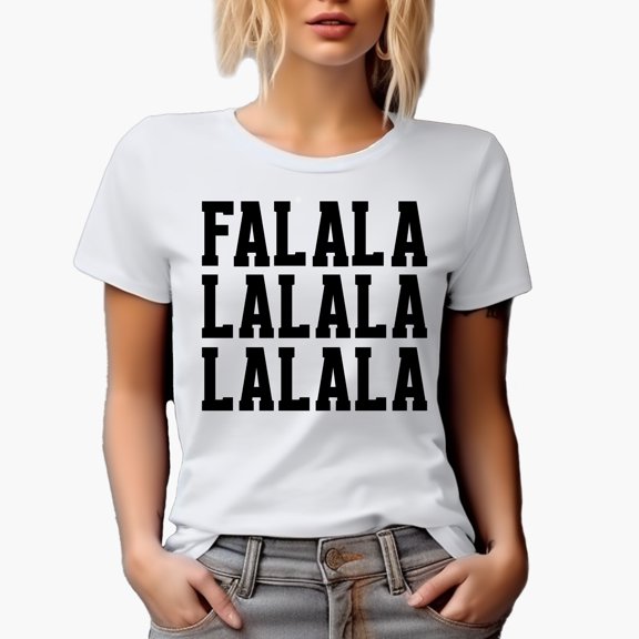 Falalalalalalalala, Christmas Merch Gift, White T-Shirt, Small