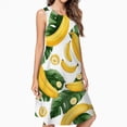 thumbnail image 2 of Banana Drawing Spring Summer Dresses For Women Fashion Dress Casual Sleeveless Loose Sundress With Pockets, 2 of 4