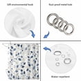 thumbnail image 3 of Blue Botanical Shower Curtain Set - 72" x 78" Washable Bathtub Curtain with 12 Hooks, Summer Leaves Pastoral Elegant Waterproof Fabric Stall Shower Curtains for Bathroom/Bathtub Décor, 3 of 6