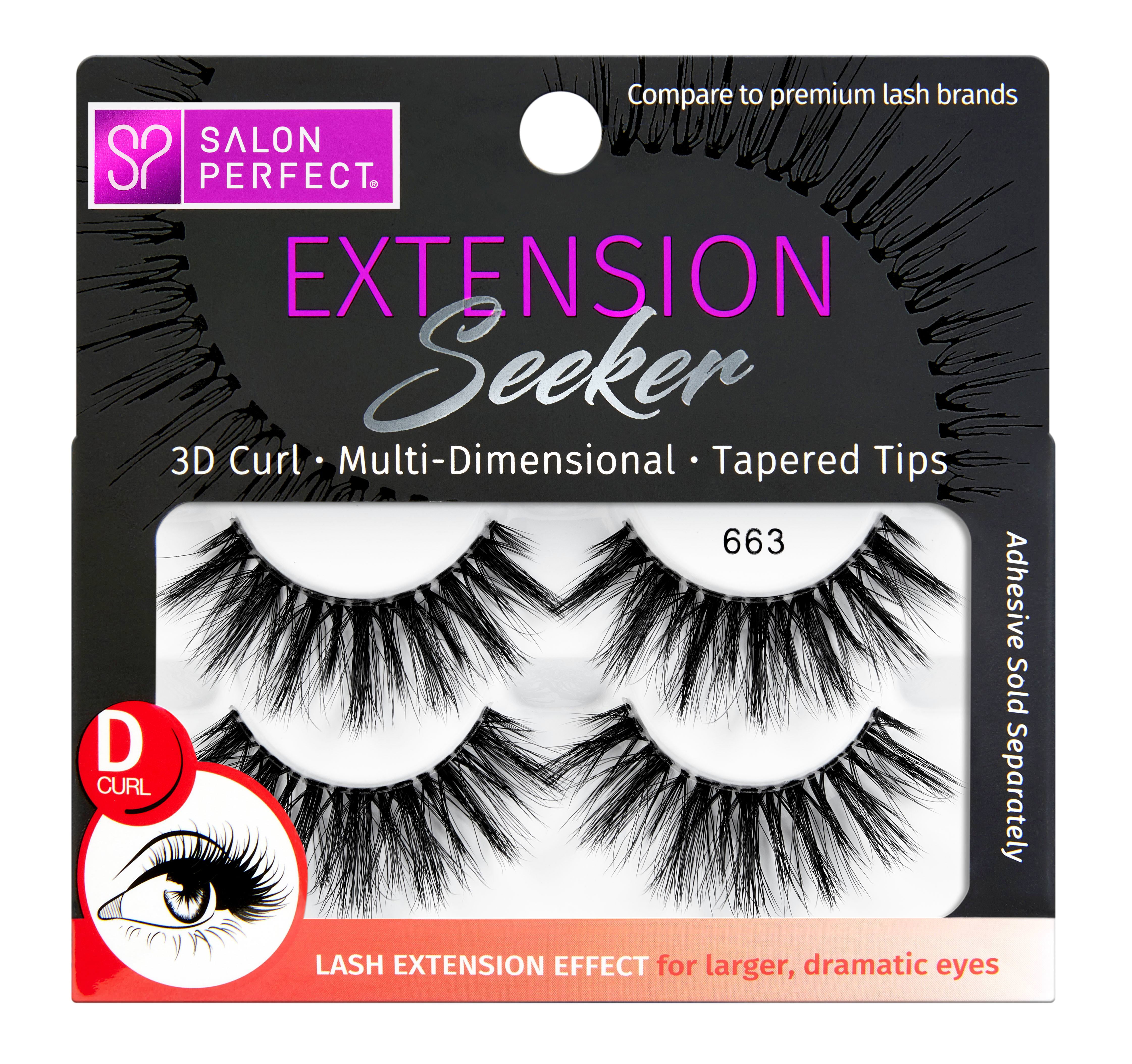 Salon Perfect Extension Seeker D Curl False Eyelashes 2 Pack 663 Walmart Com Walmart Com